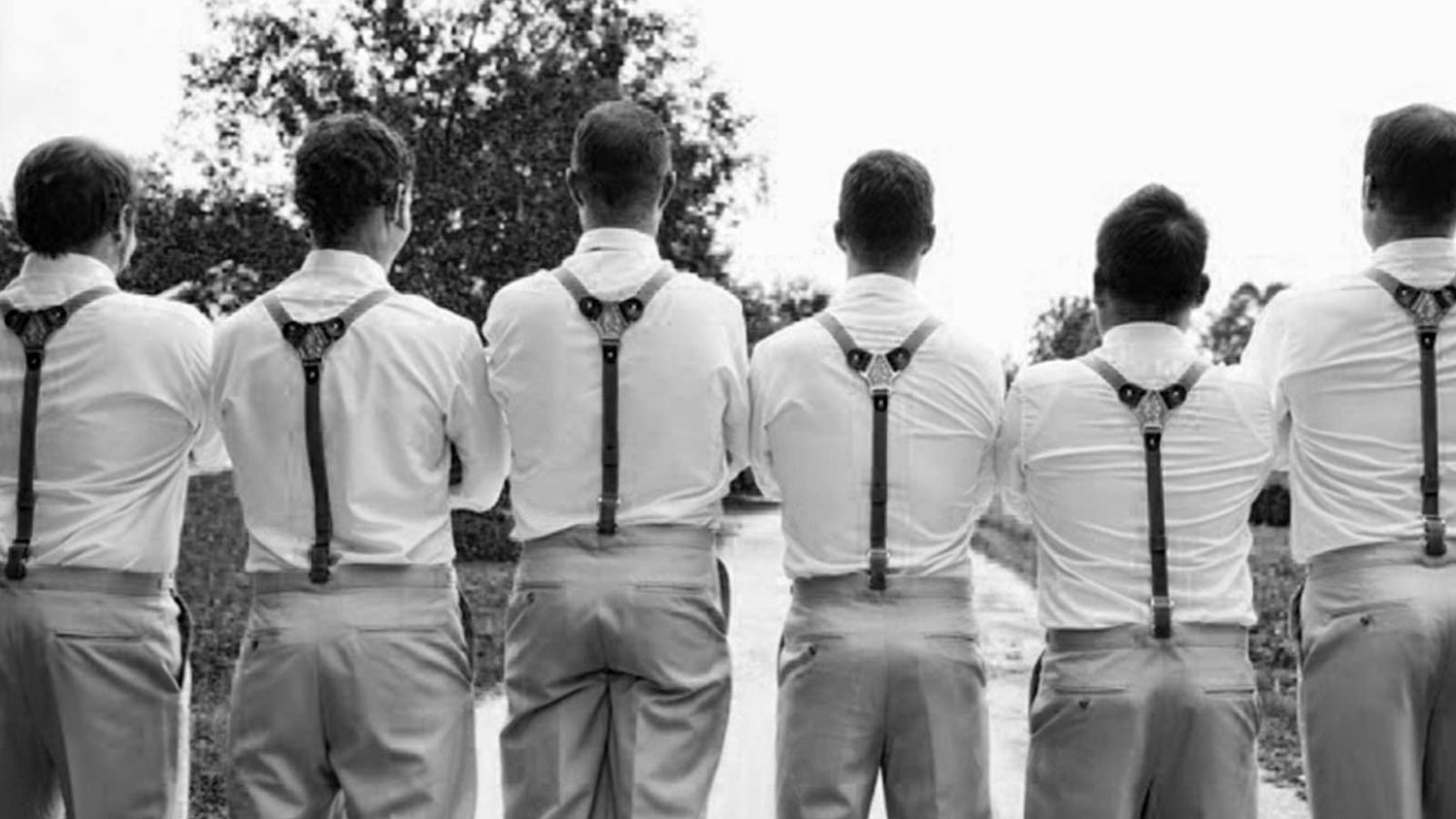 Groomsmen leather suspenders gift