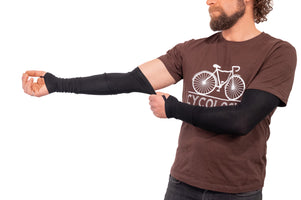 oopsmark minimal lightweight bamboo cycling biking layer sleeves warmers for bicycle bike hiking running skiing with thumb loop