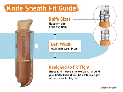 oopsmark leather classic opinel knife case holster sheath cover for your belt EDC pocket knives holder 