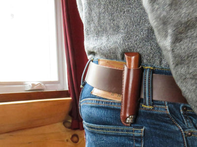 oopsmark leather classic opinel knife case holster sheath cover for your belt EDC pocket knives holder 